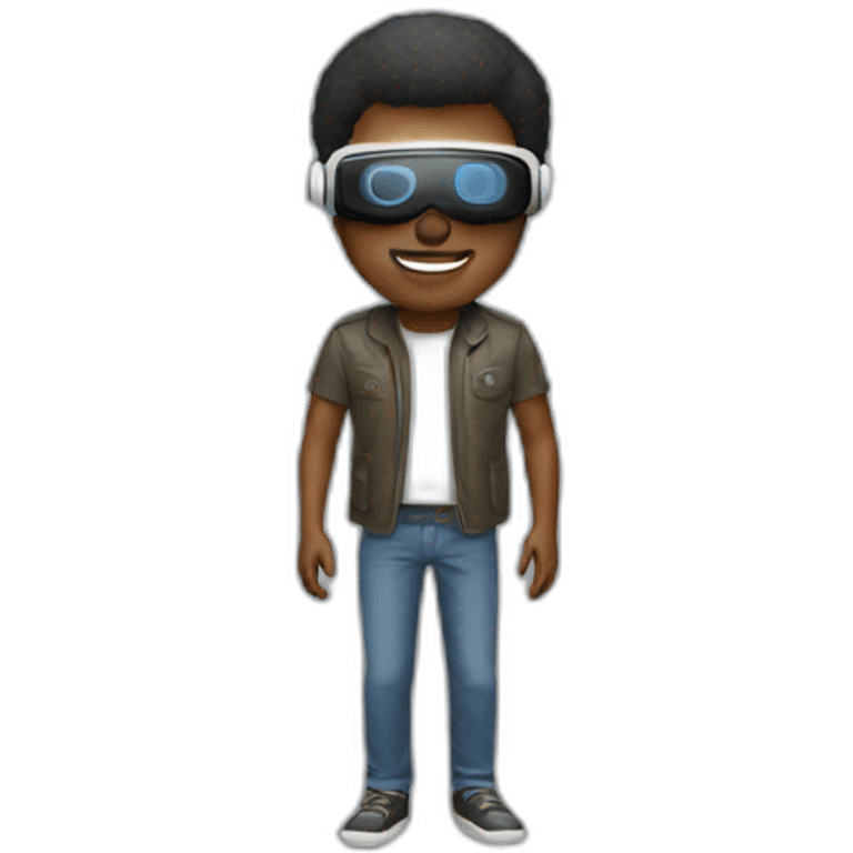 men wearing VR glasses emoji