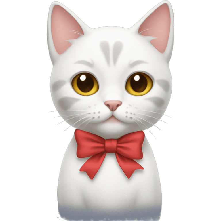 A cat with a bow emoji