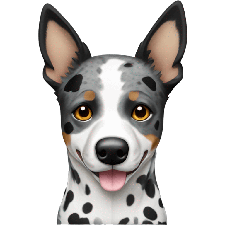 Black and white spotted Australian cattle dog full body emoji