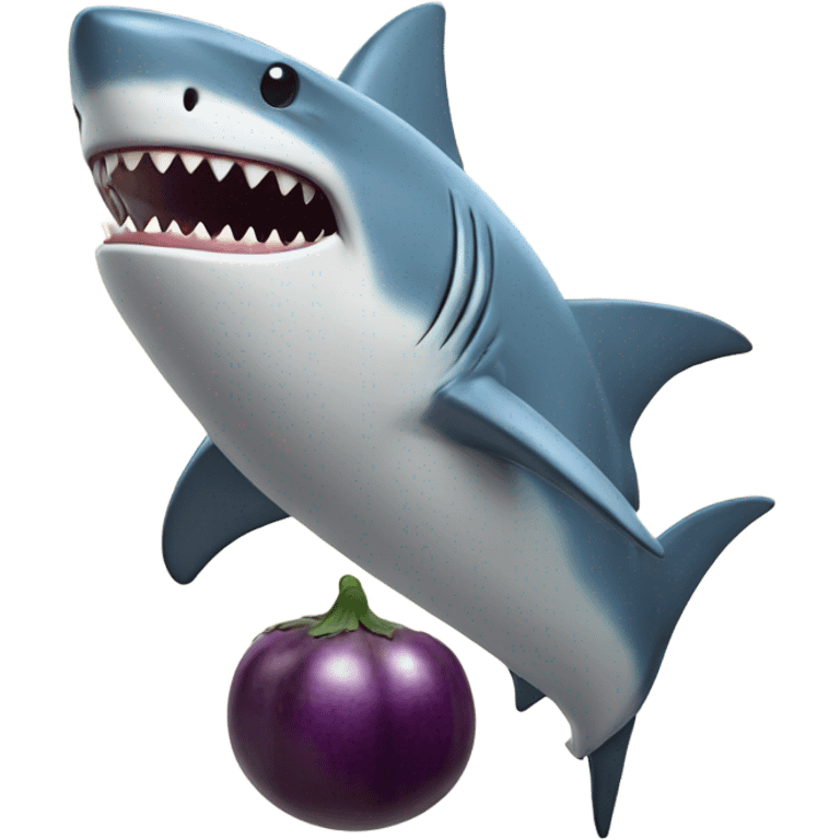 Shark with eggplant emoji