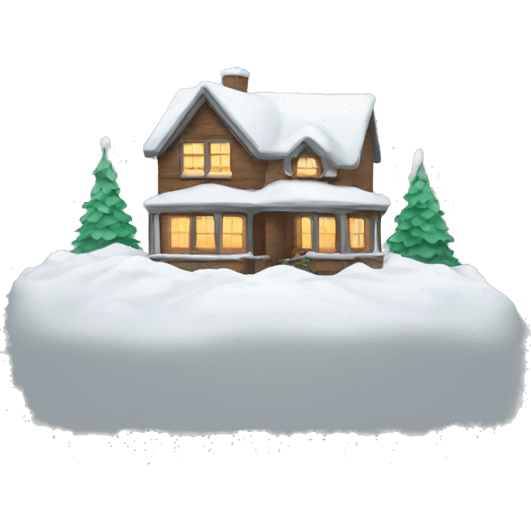 House in snow emoji