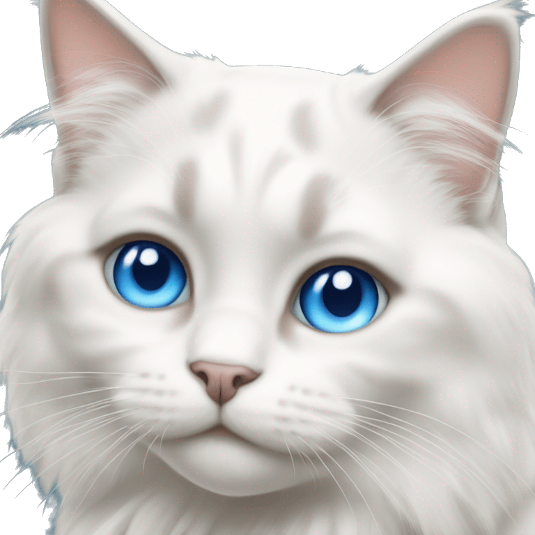 Ragdoll white cat with blue eyes emoji