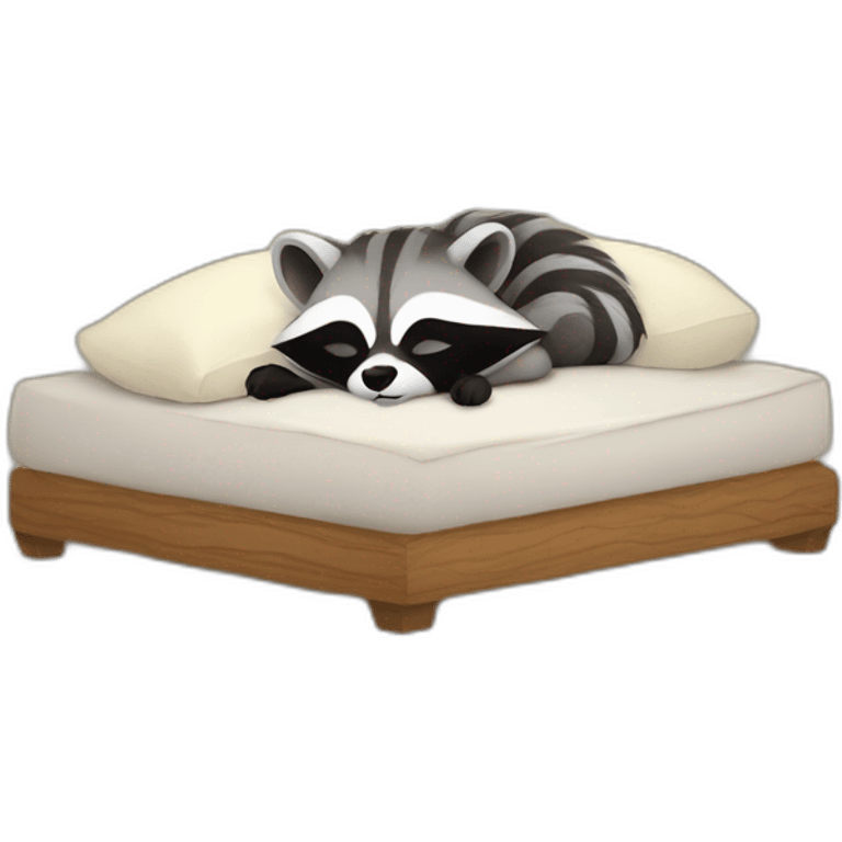 Racoon sleeping in bed emoji