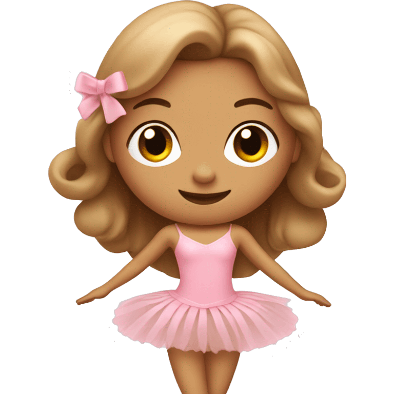 tan ballerina in pink emoji