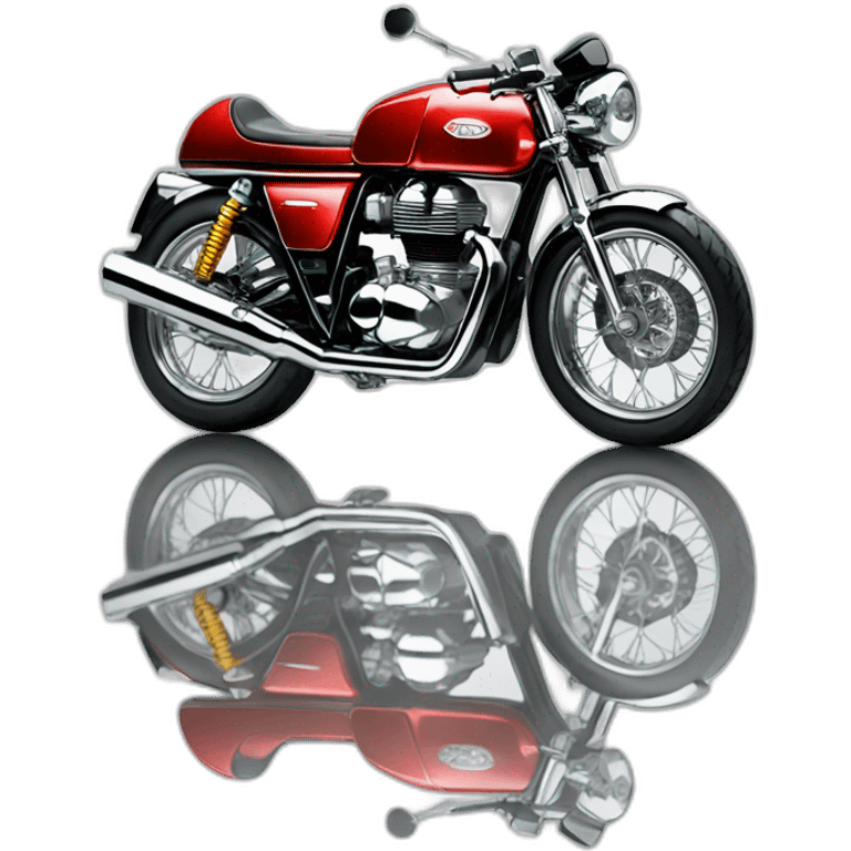 royal enfield red continental gt in silver chrome emoji