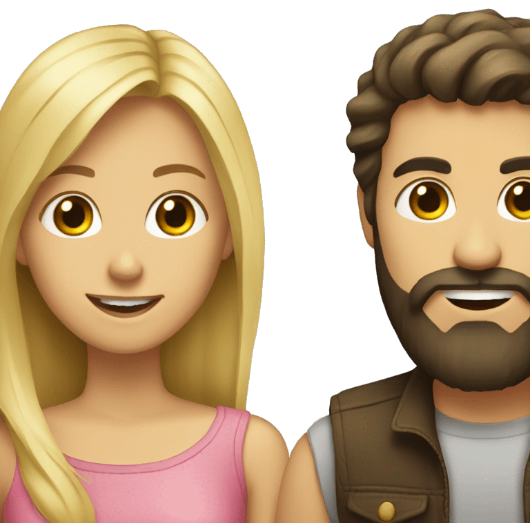 a blonde girl and a brunette bearded guy emoji