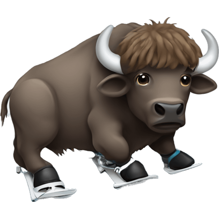 Snowboarding buffalo  emoji