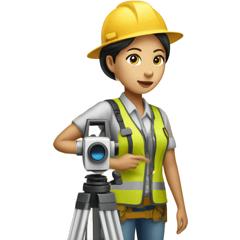 pinay land surveyor with total station emoji