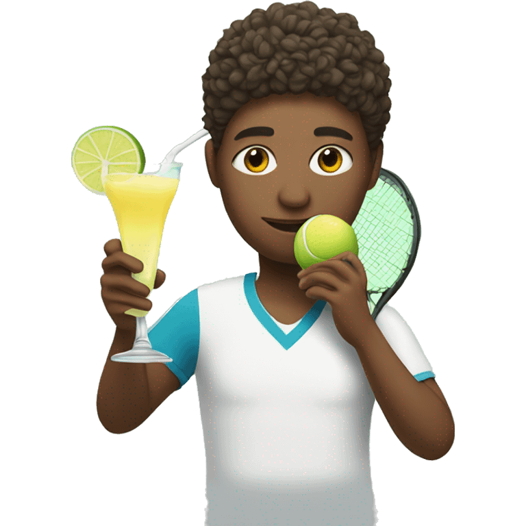 tennis player drinking margarita emoji