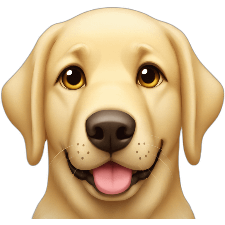 Light yellow lab floppy ears German shepherd face mutt chubby emoji