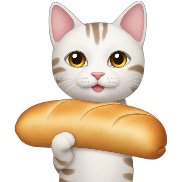 Cat with baguette emoji