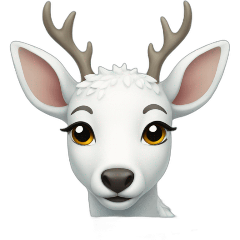 White deer bathed in water emoji