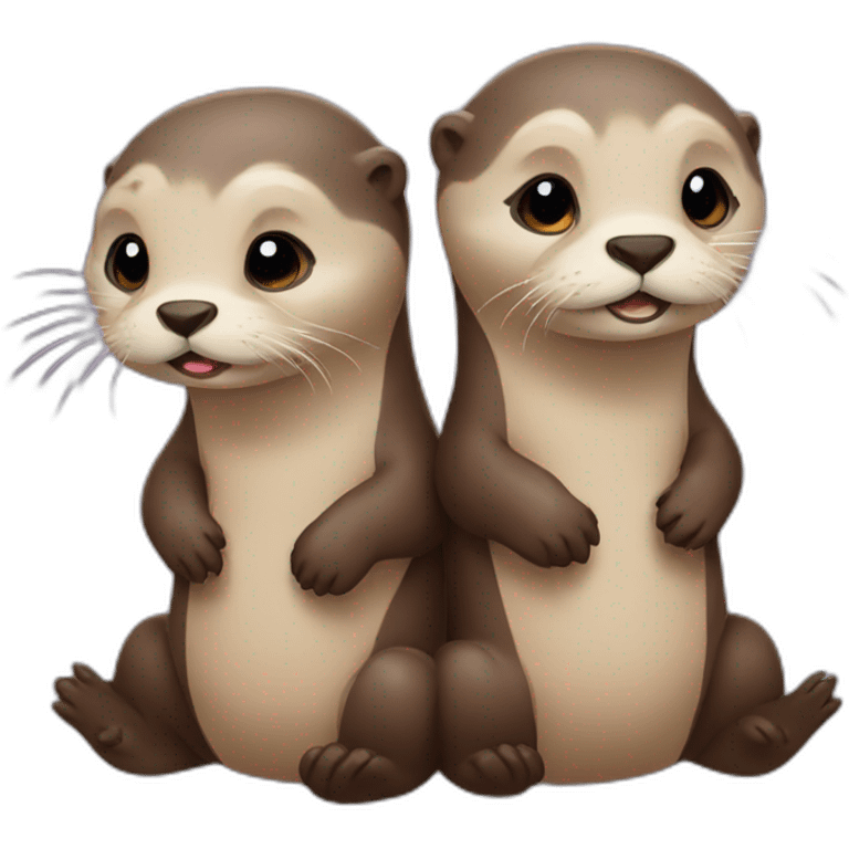 Otters in love emoji