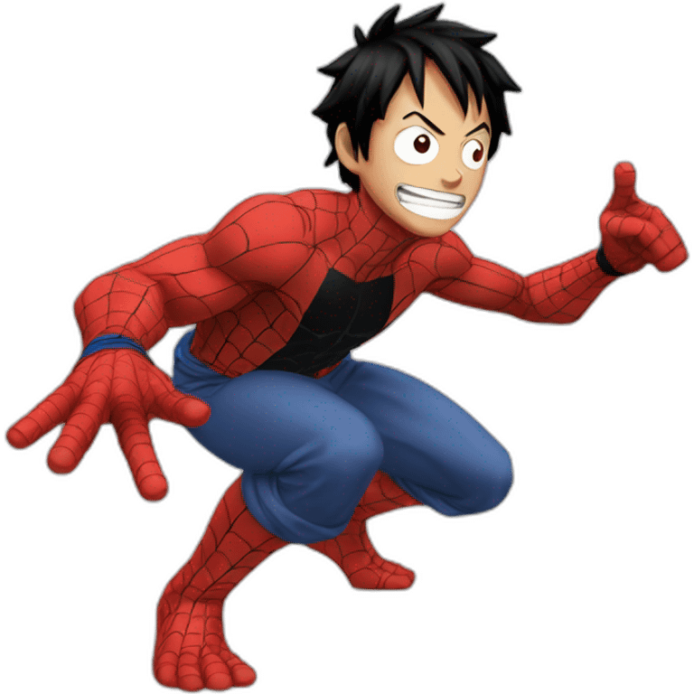 Luffy pointing Spider-Man emoji