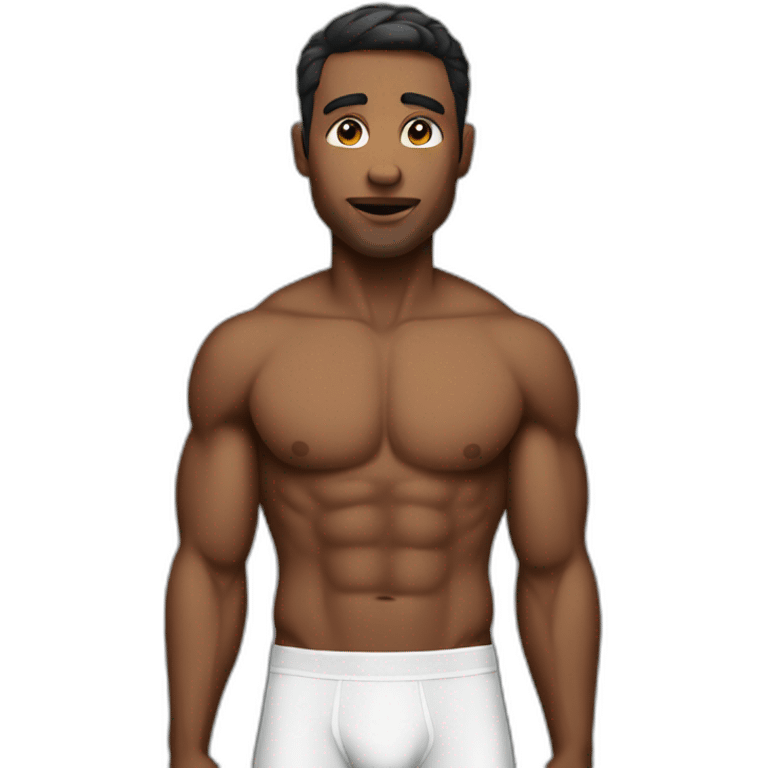 man with abs with underwear emoji