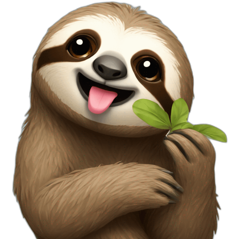 sloth blowing a kiss emoji