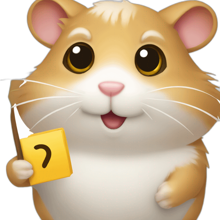 hamster holding a checkmark emoji