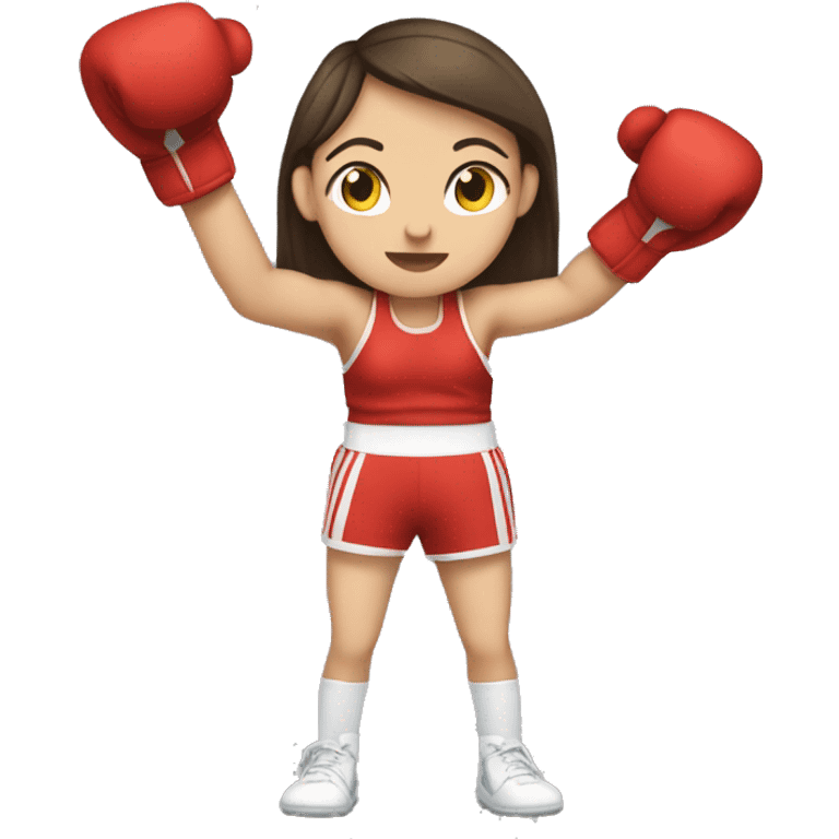 white brunette girl boxing emoji