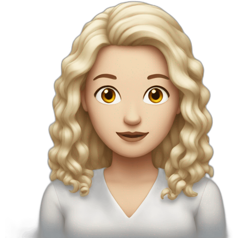 white woman with ruby long hair emoji