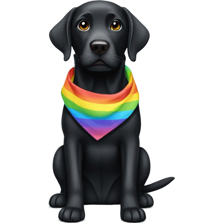 Black labrador with rainbow bandana emoji