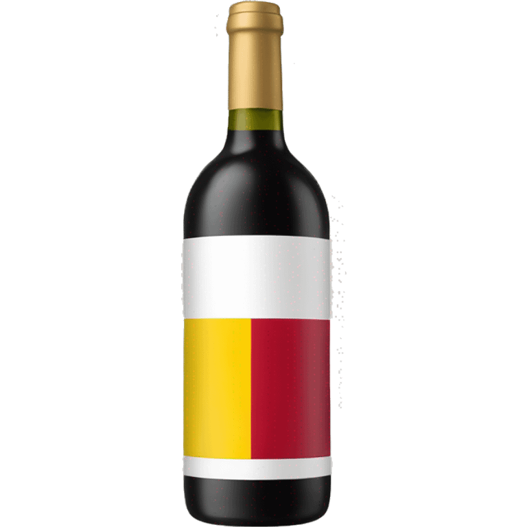 A wine bottle with a Belgian flag on the label emoji