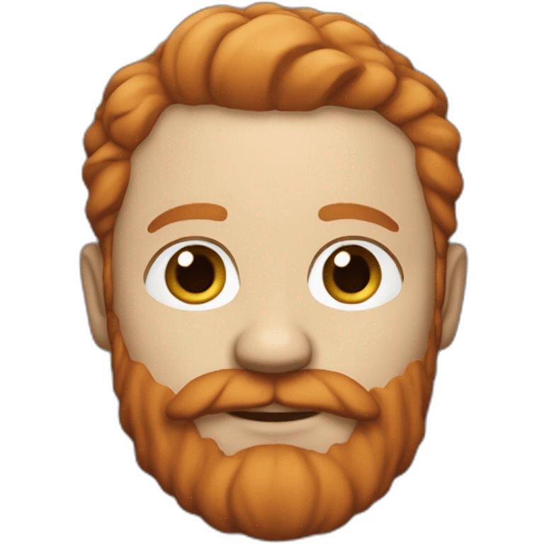 white 48 year old with trimmed red beard and chest hair emoji