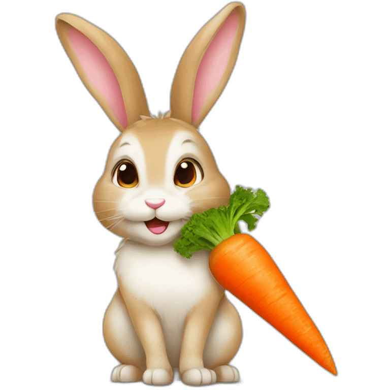 Lapin avec une carotte emoji