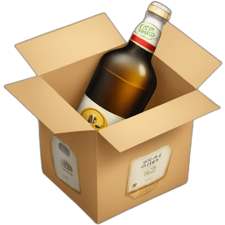 bottle of alcohol inside the box emoji