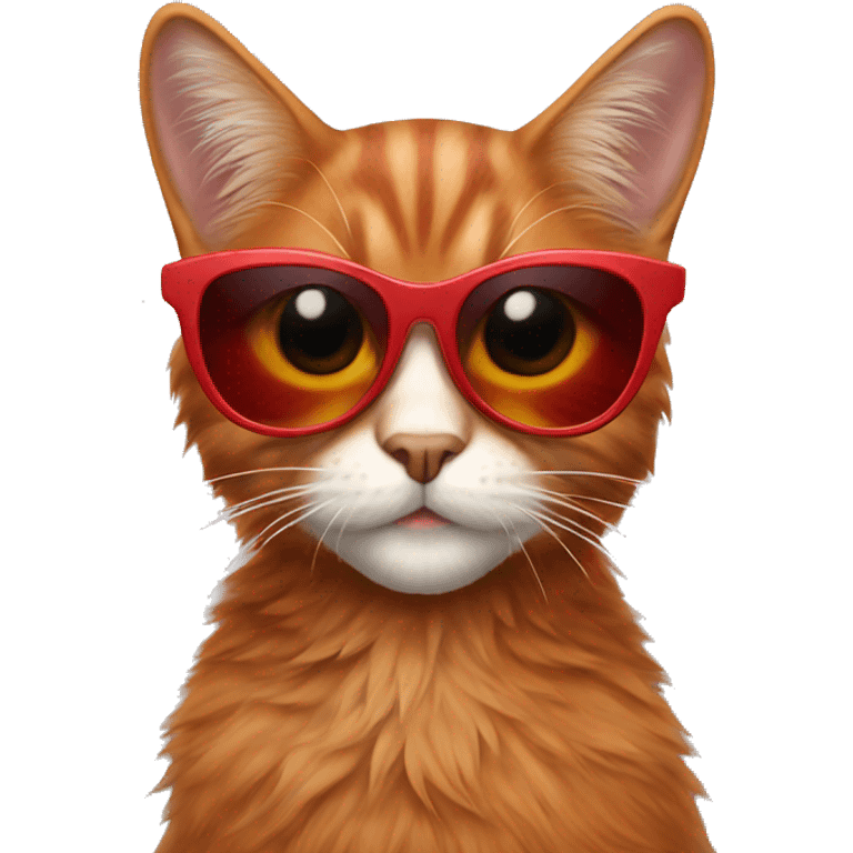 A red fur girl cat in sunglasses emoji