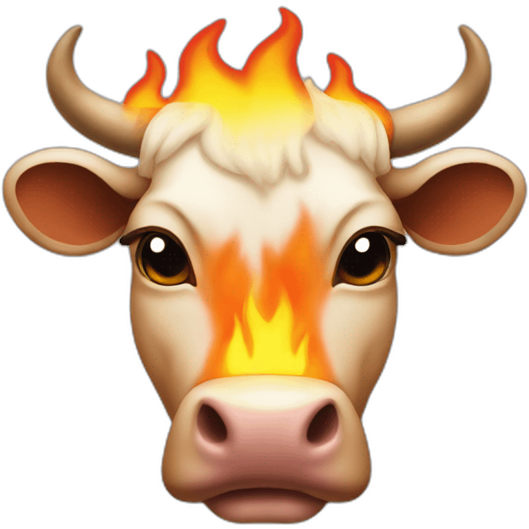 Flaming-cow emoji