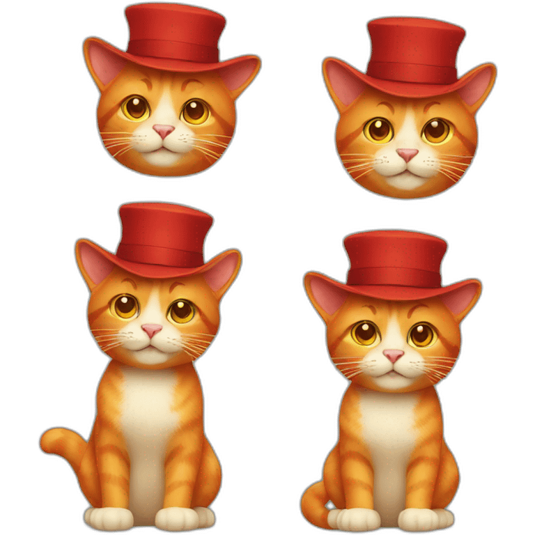 red cat with hat emoji