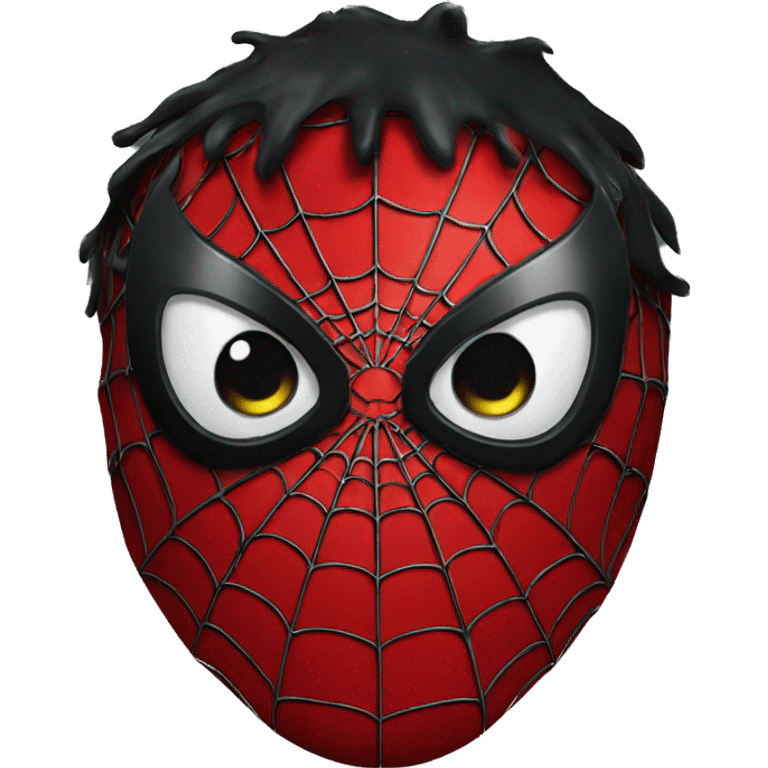 black spider man face mask emoji