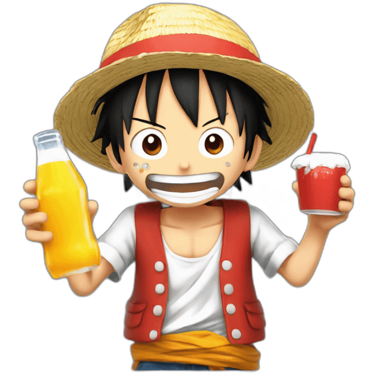 Luffy qui boit un coca emoji