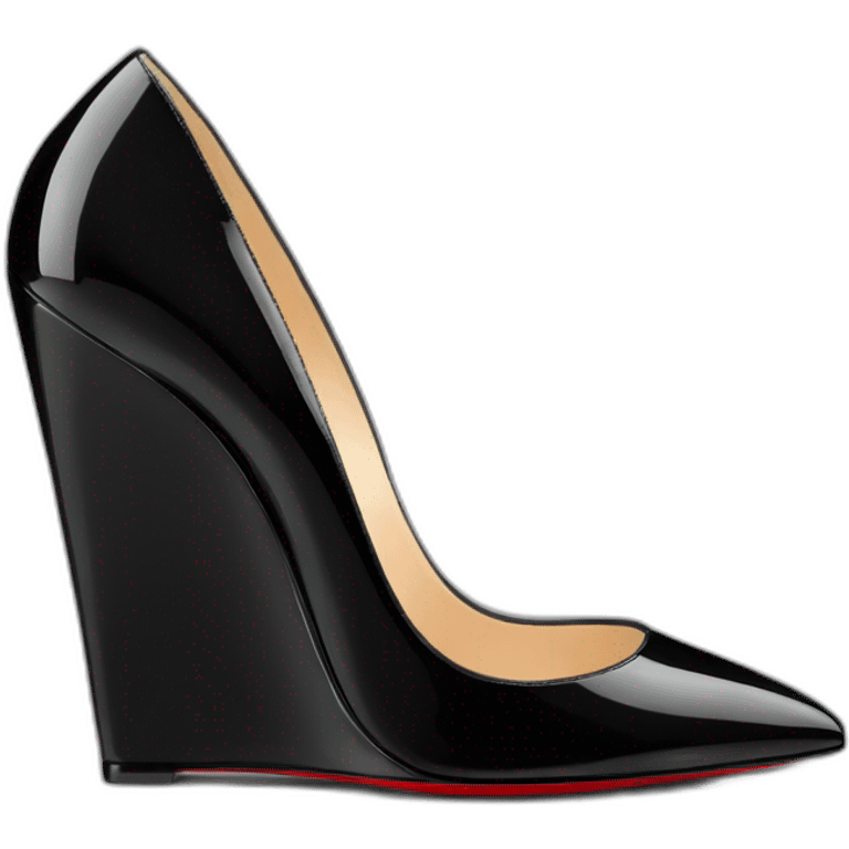 WEDGE heel LOUBOUTIN black PATENT emoji