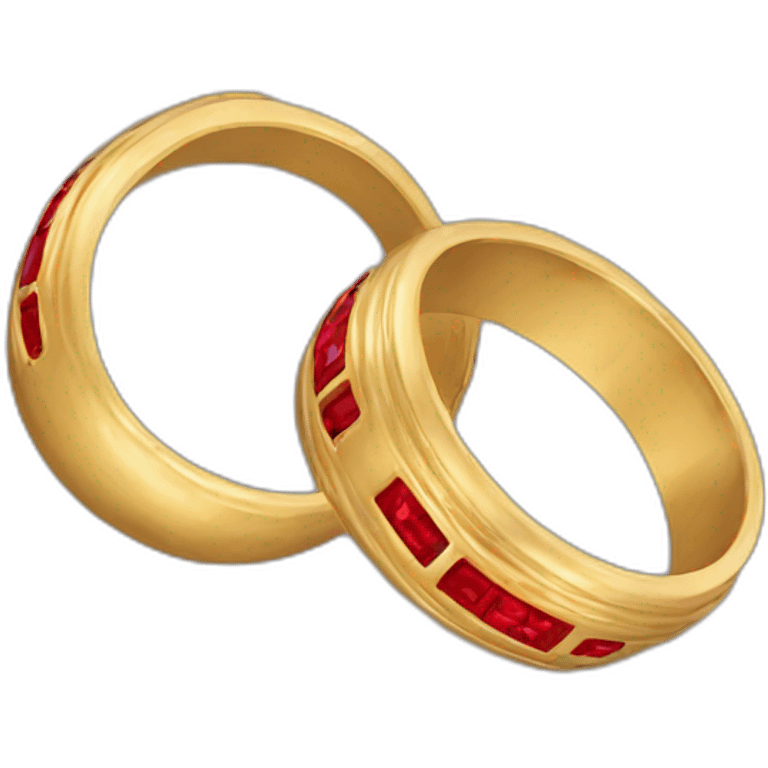 gold ring with red inscription emoji