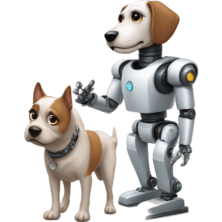 Dog and robot emoji