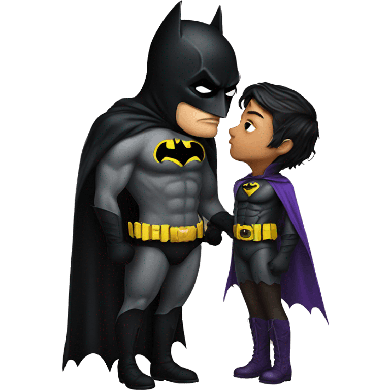 batman kissing black robin emoji