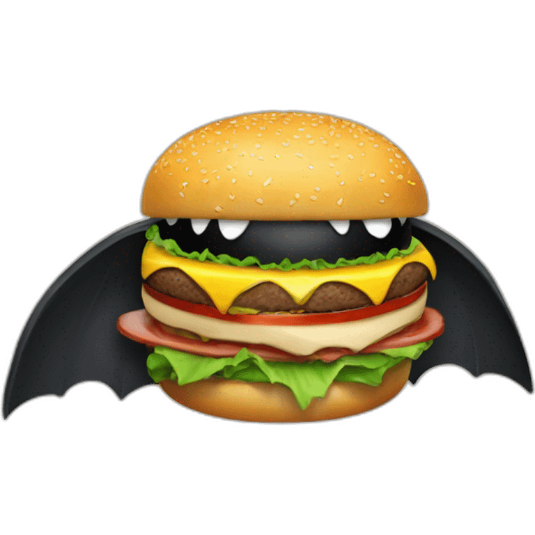 Batman mange un hamburger emoji