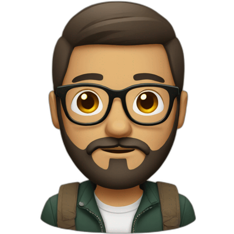 hipster mexican with beard, glasses and short hair emoji