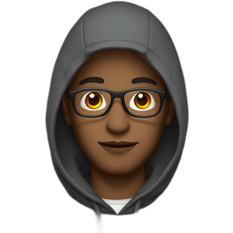 Man wearing hoodie and glasses emoji