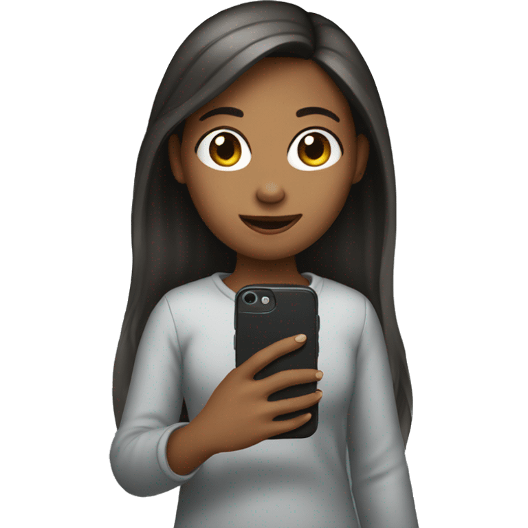 girl holding cellphone emoji