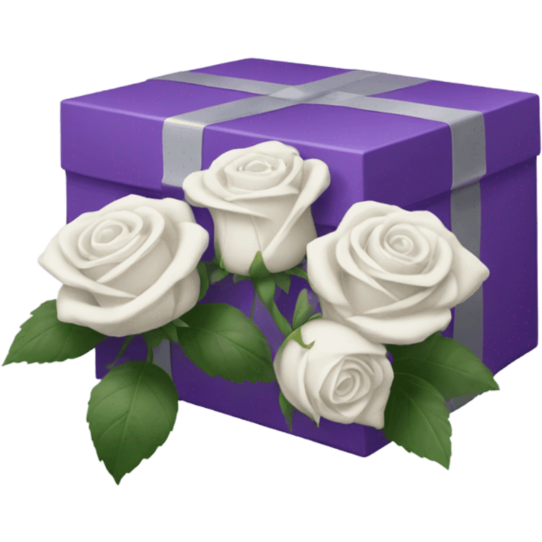 purple box with white roses emoji