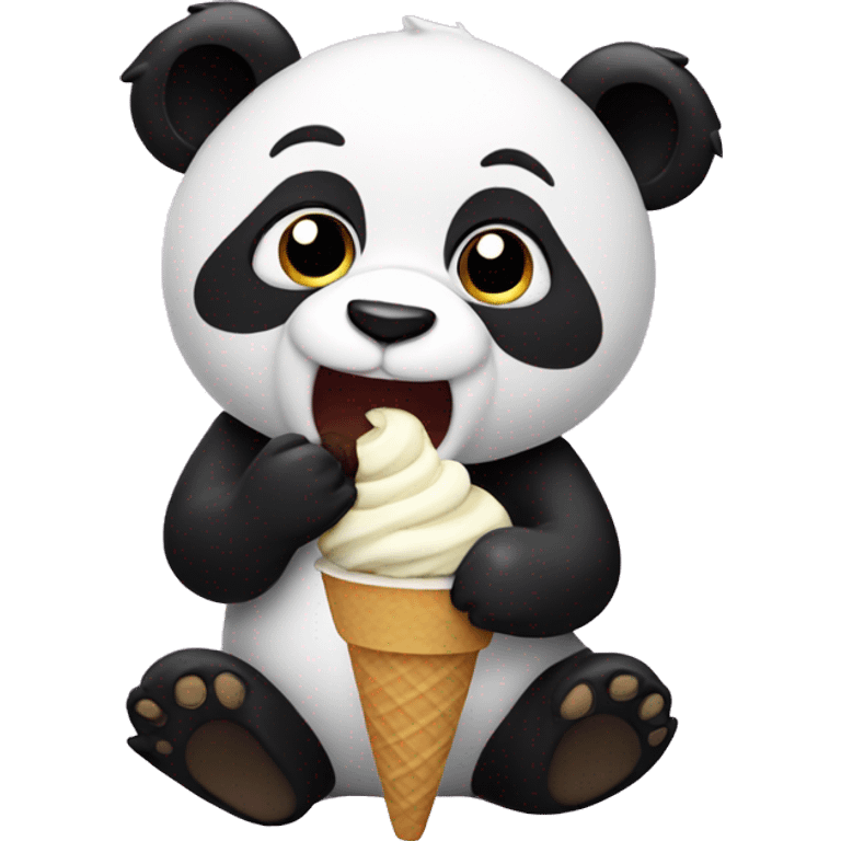 Panda eating ice cream emoji