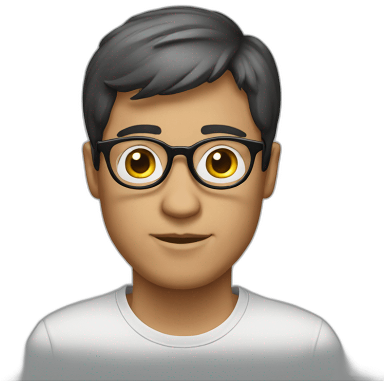 white-male-brunette-black-round-glasses emoji