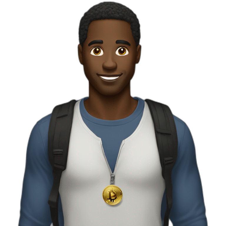 Black guy bitcoin emoji