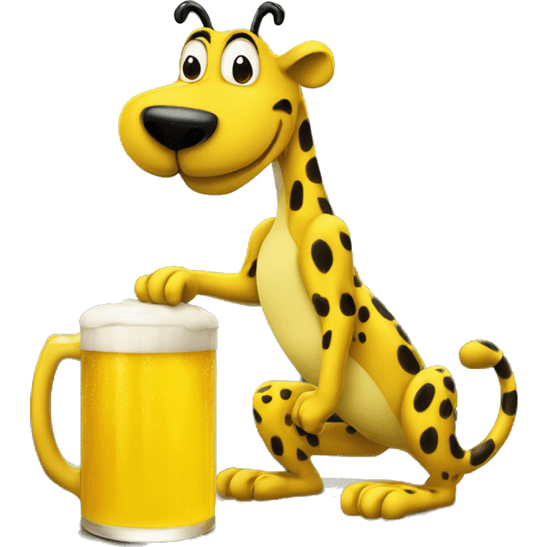 le marsupilami avec une bière a la main emoji