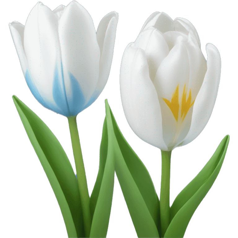 White & light blue tulips emoji