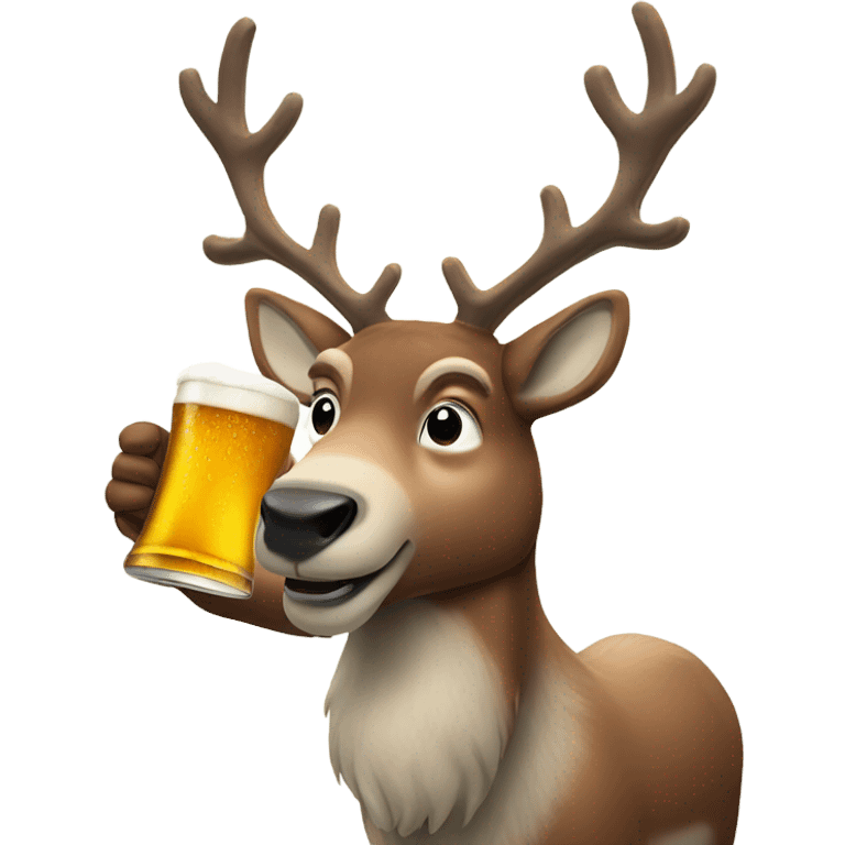 Reindeer drinking beer emoji