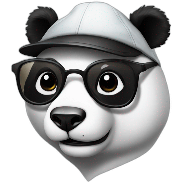 panda with a cap and glasses emoji