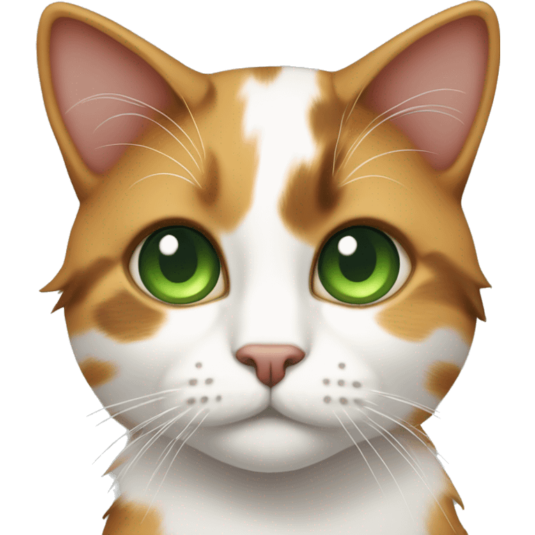 calico cat with green eyes full body emoji